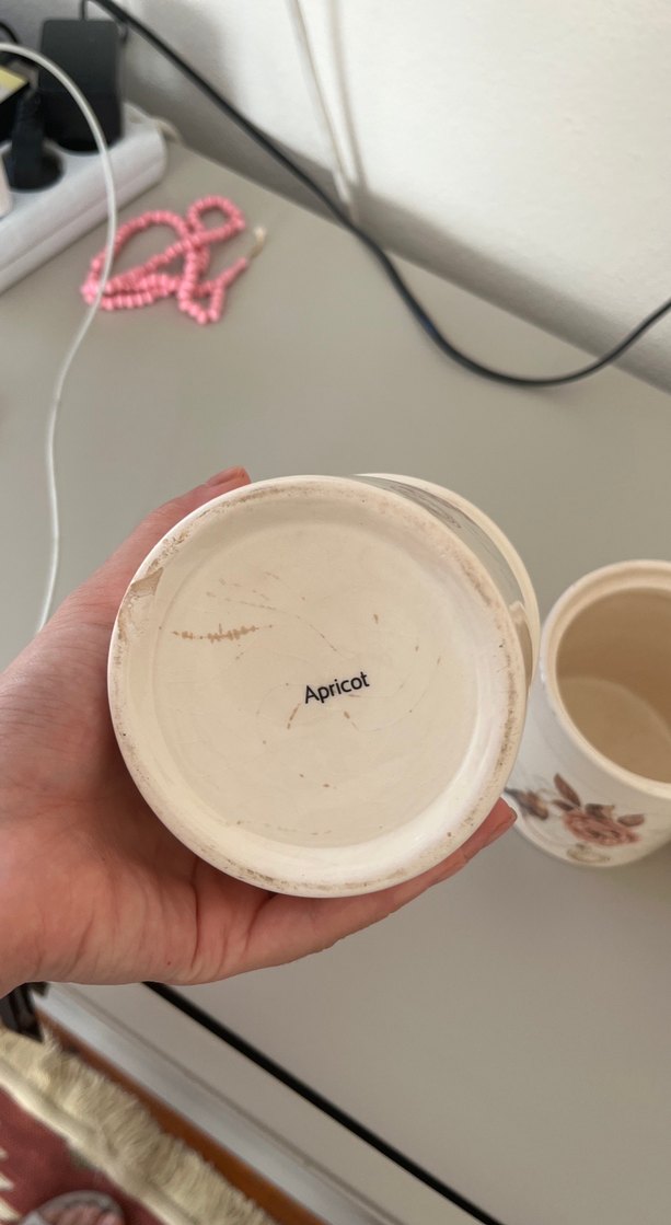 Bej Kuş ve Gül Desenli Seramik Mutfak Kavanozları Kutusu - Görsel 3