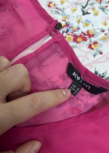 Pembe Uzun Kollu şifon Bluz - Görsel 3