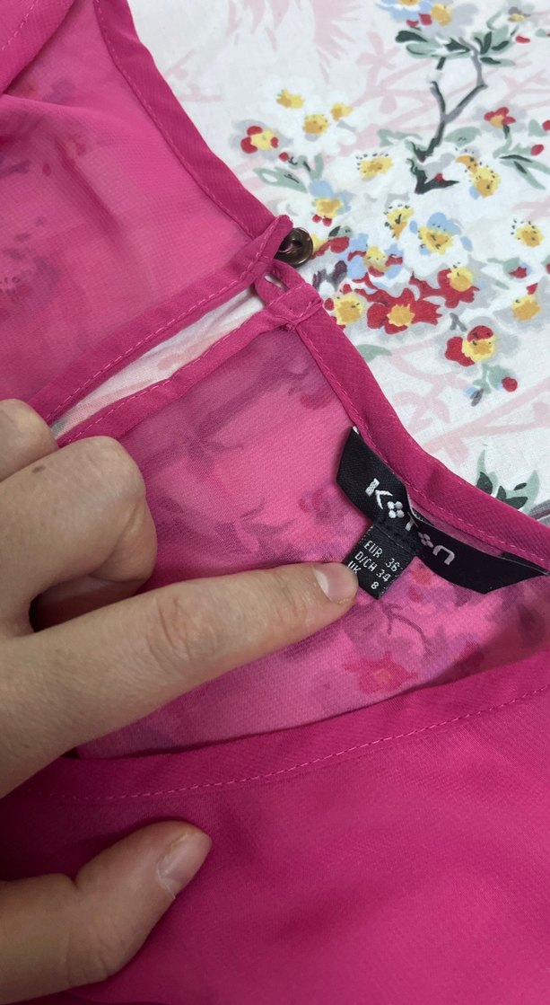 Pembe Uzun Kollu şifon Bluz - Görsel 3