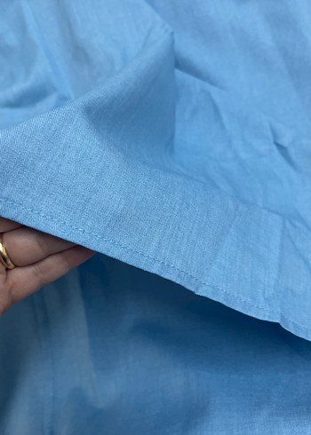 Mavi Uzun Keten Etek - Görsel 5