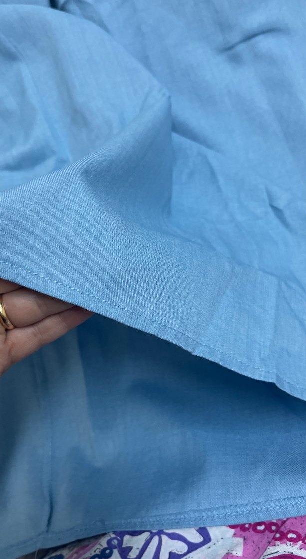 Mavi Uzun Keten Etek - Görsel 5