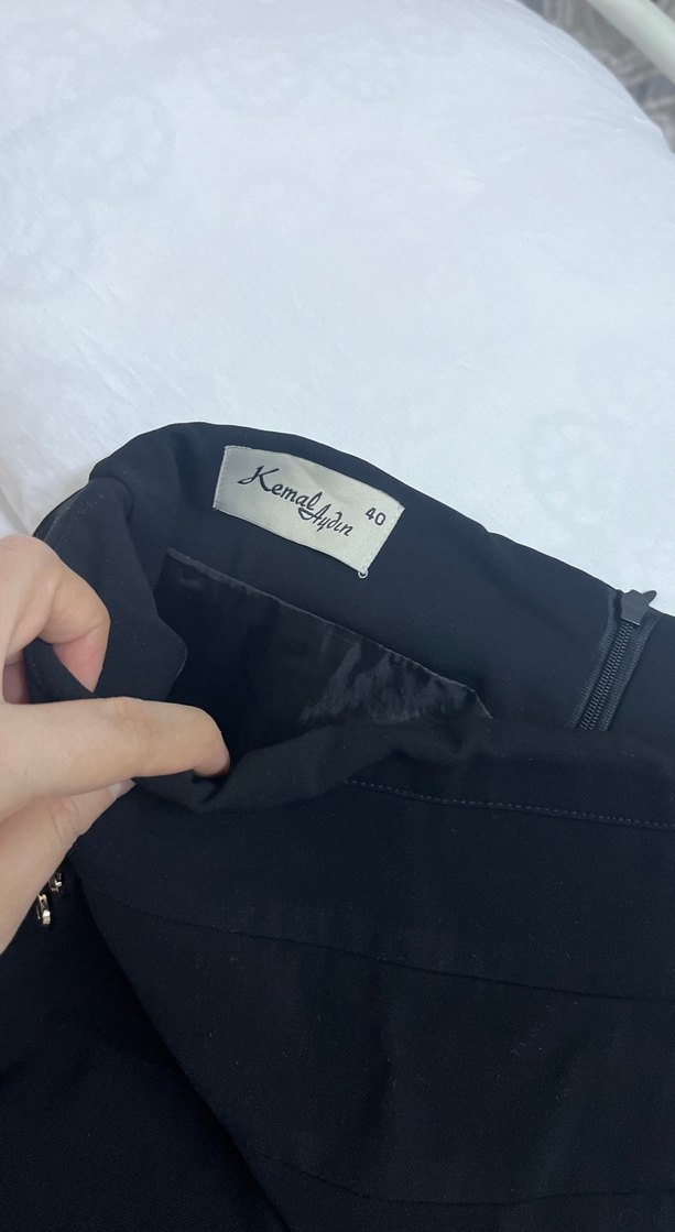 Düğmeli Siyah Uzun Kadın Etek - Görsel 5