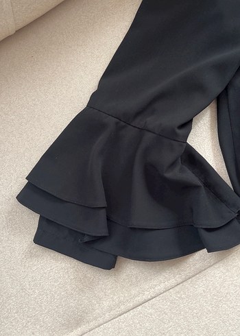 Uzun Kollu Siyah Gotik Kadın Elbise, ferace, pardesü - Görsel 2