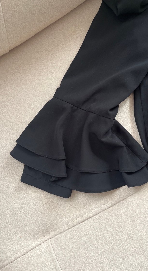 Uzun Kollu Siyah Gotik Kadın Elbise, ferace, pardesü - Görsel 2