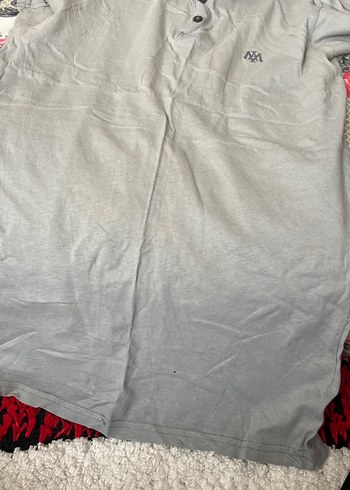 Gri Düğmeli Kısa Kollu Polo Tişört - Görsel 4