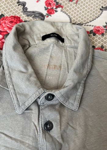 Gri Düğmeli Kısa Kollu Polo Tişört - Görsel 3