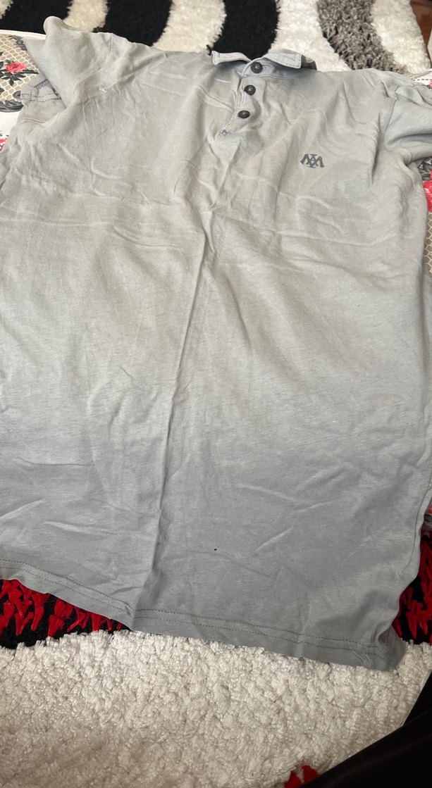 Gri Düğmeli Kısa Kollu Polo Tişört - Görsel 4