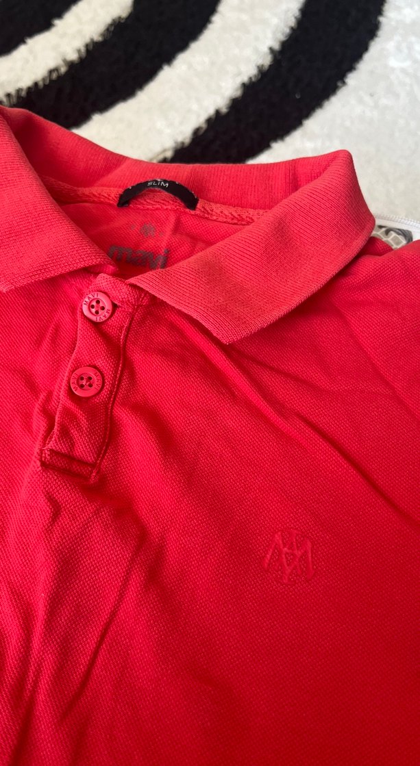 Kırmızı Erkek Polo Tişört Düğmeli - Görsel 2