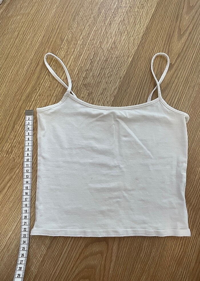 Beyaz Askılı Crop - Görsel 3