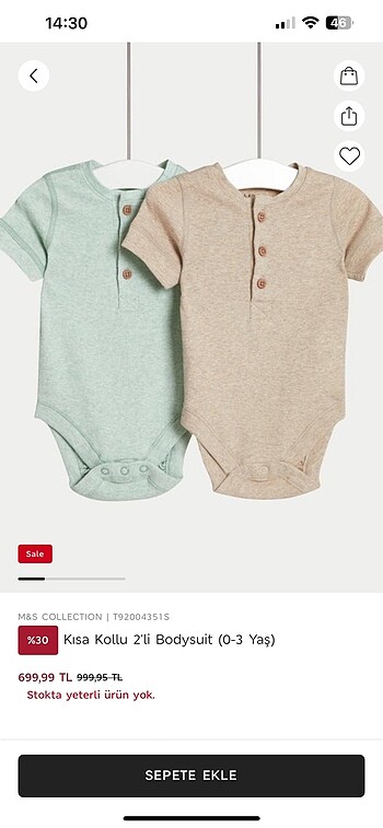 M&S 2?li Body (0-3 Ay)