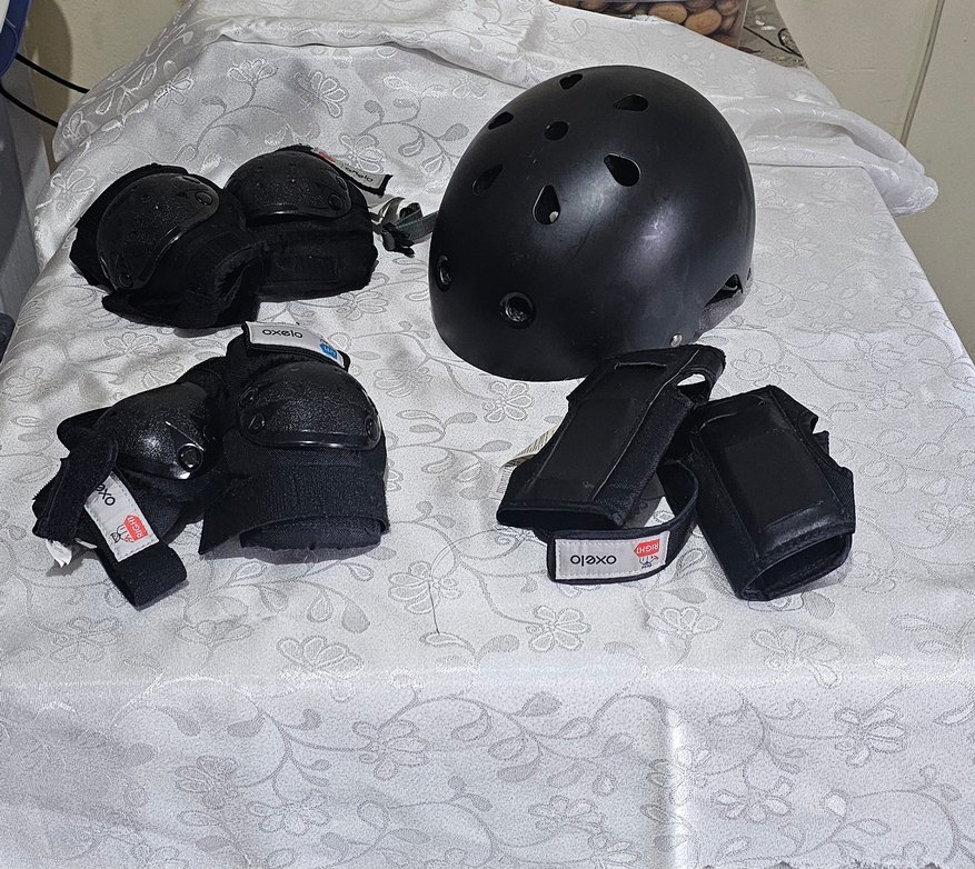 Siyah Biker Dizlik ve Koruyucu Seti Velcro - Görsel 2