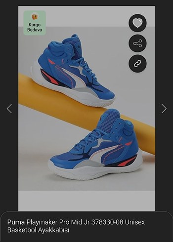 Mavi Profoam Basketbol Ayakkabısı Velcro Detaylı - Görsel 4