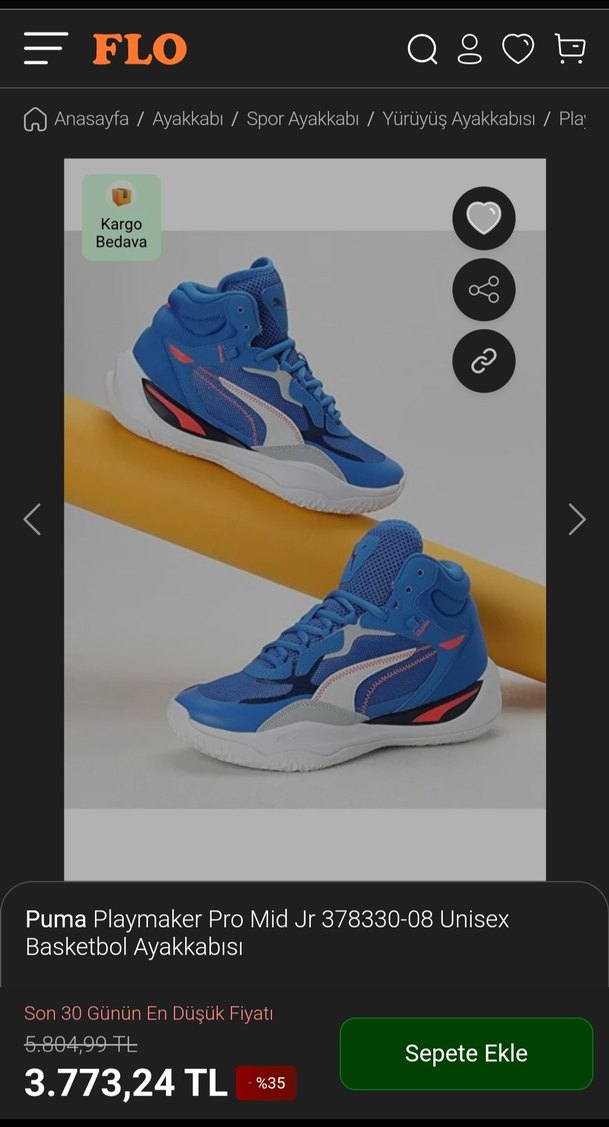 Mavi Profoam Basketbol Ayakkabısı Velcro Detaylı - Görsel 4