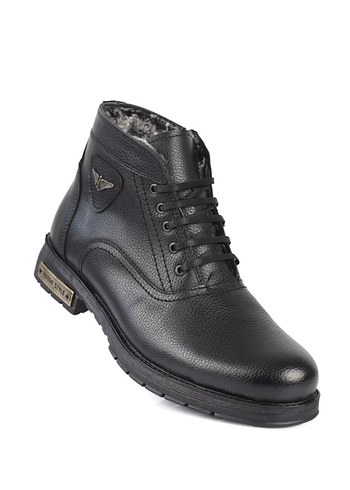 Kahverengi Deri Biker Botlar ici kurklu - Görsel 2