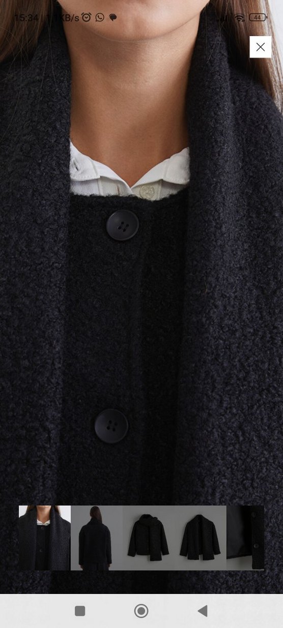 Siyah Düğmeli Oversize Kaban - Görsel 3