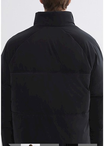 Erkek Siyah Düğmeli Yüksek Yakalı Ceket mont - Görsel 3