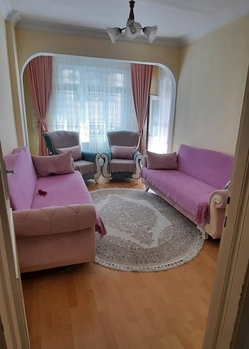 Taç Pembe Pastel Modern Düz Perde