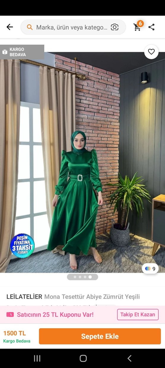 Zümrüt Yeşili Uzun Kollu Tesettür Abiye - Görsel 4