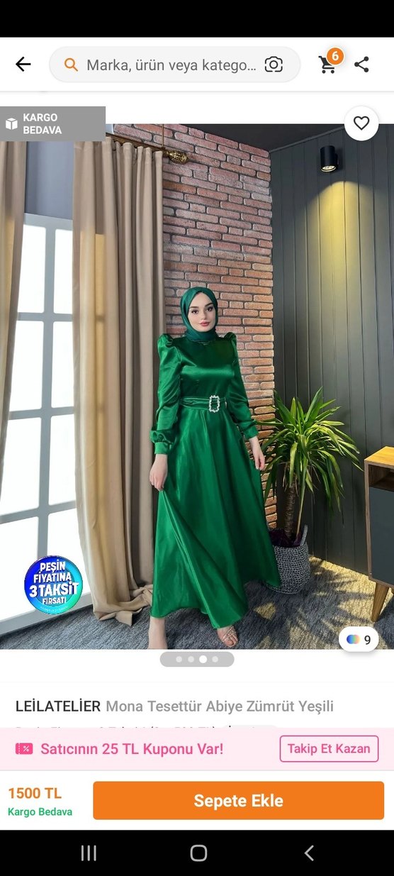 Zümrüt Yeşili Uzun Kollu Tesettür Abiye - Görsel 3