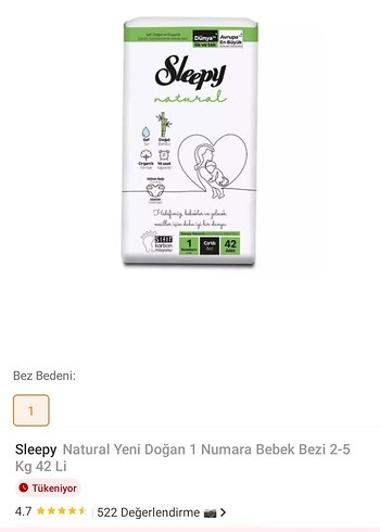 Sleepy 1 Beden: 2-5 kg