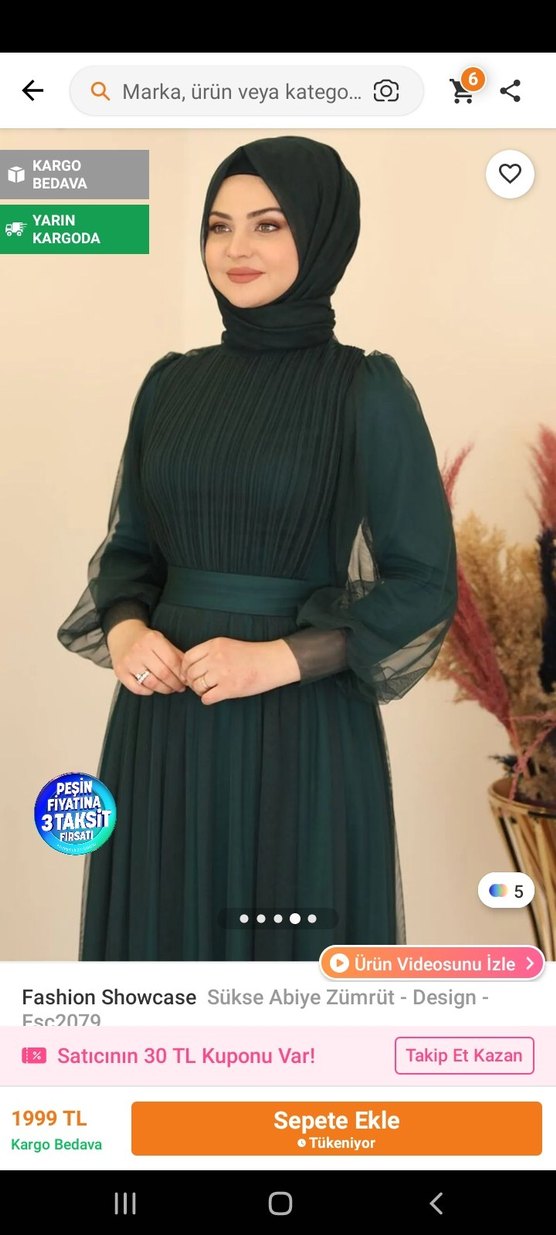 Uzun Kollu, Pileli Petrol Yeşili Tül Abiye Elbise - Görsel 4