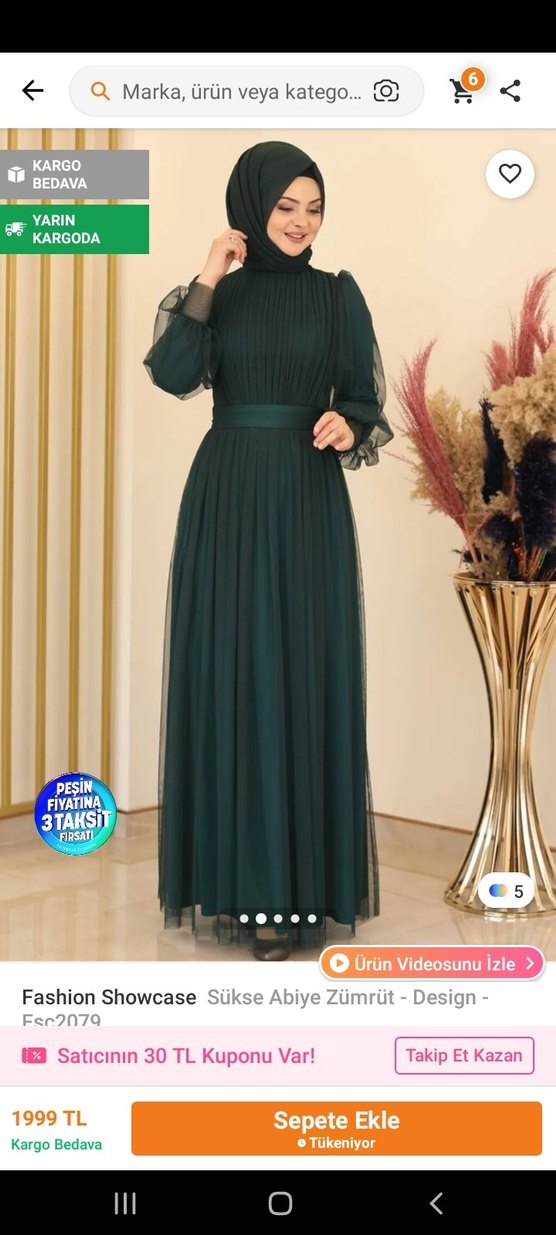 Uzun Kollu, Pileli Petrol Yeşili Tül Abiye Elbise - Görsel 2