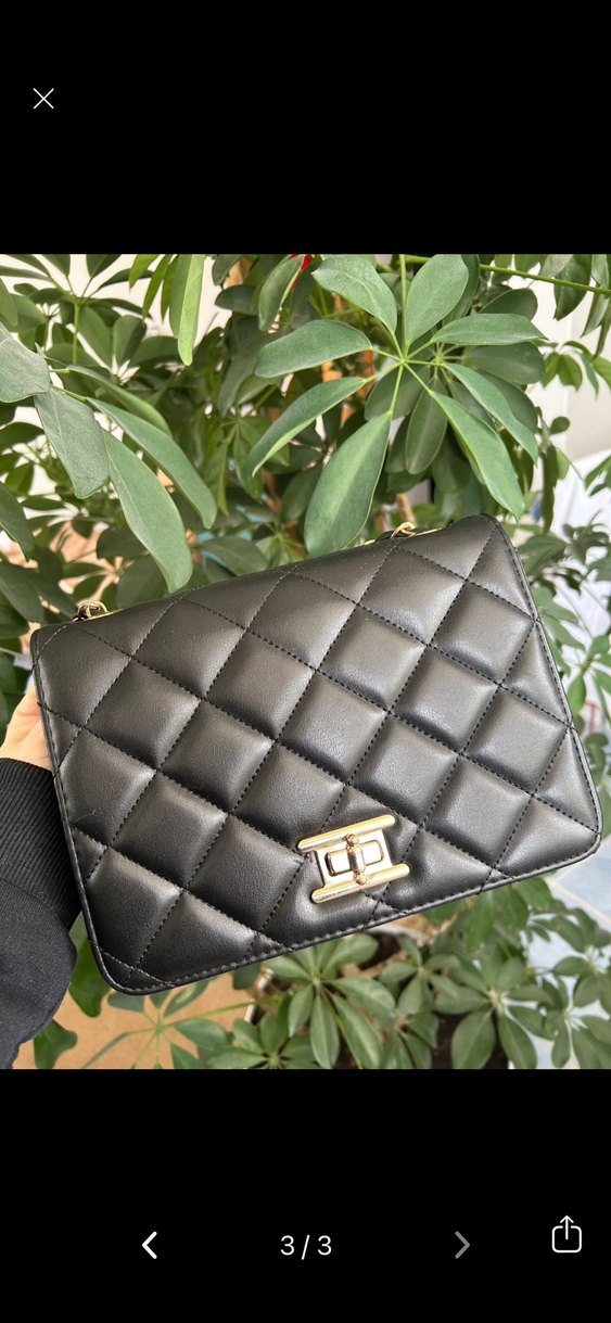 Zincir Detaylı Siyah Deri Kadın Çanta - Görsel 2