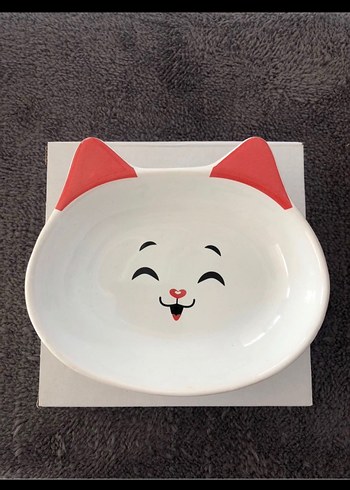 Renkli Kulaklı Kedi Mama Kabı Seti - Görsel 3