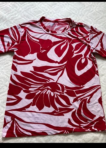 Zara Kırmızı Batik Desenli Kadın Tişört