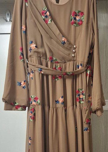 Bej Çiçekli Bohem Uzun Elbise Sivas/sivas - Görsel 2
