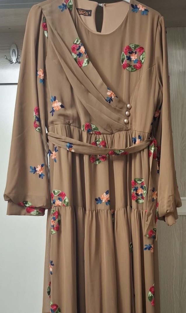 Bej Çiçekli Bohem Uzun Elbise Sivas/sivas - Görsel 2