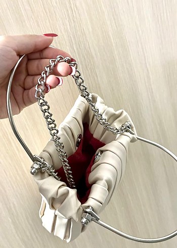 Diğer Bej Pliseli Kadın Çanta