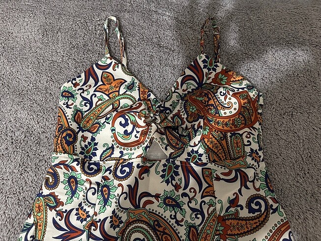 Diğer Yazlık desenli mini elbise