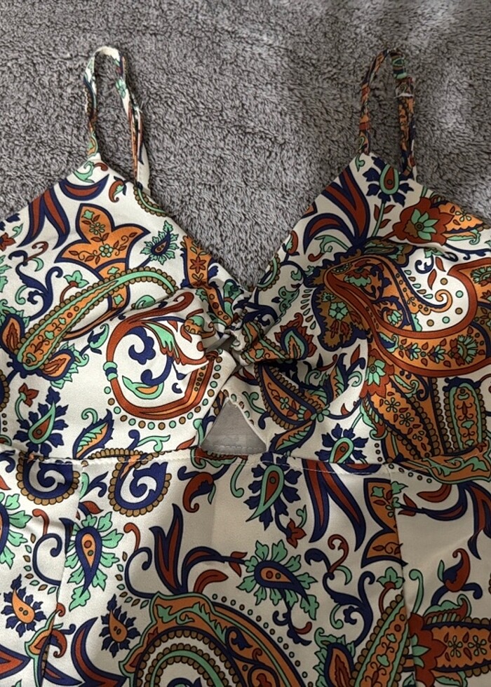 Yazlık desenli mini elbise - Görsel 2