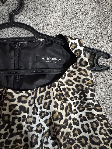 Journey Leopar Saten Elbise