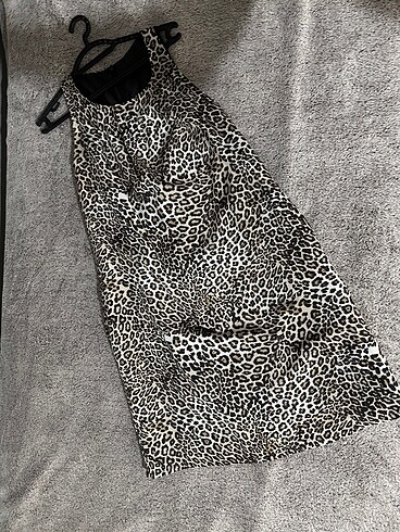Leopar Saten Elbise
