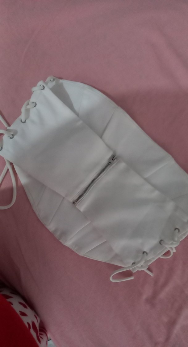 Beyaz Straplez Büzgülü Kadın Büstiyer - Görsel 2