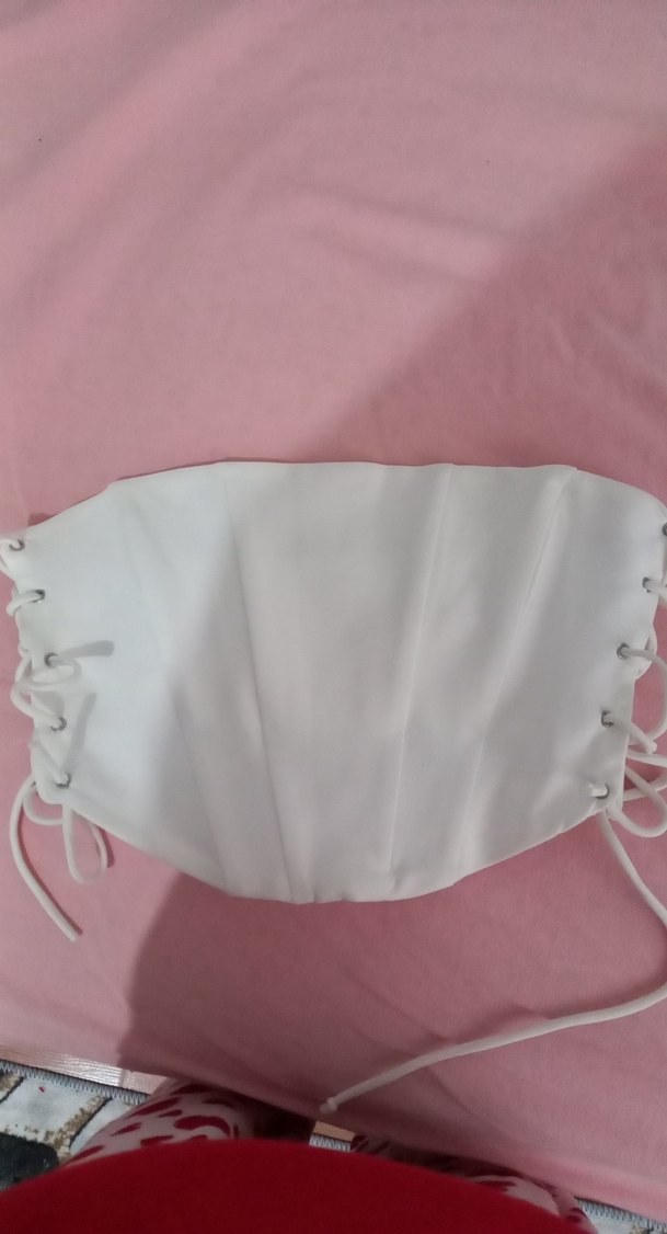 Beyaz Straplez Büzgülü Kadın Büstiyer - Görsel 3