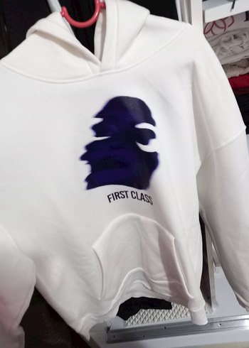 Beyaz Baskılı Kadın Sweatshirt - Görsel 2