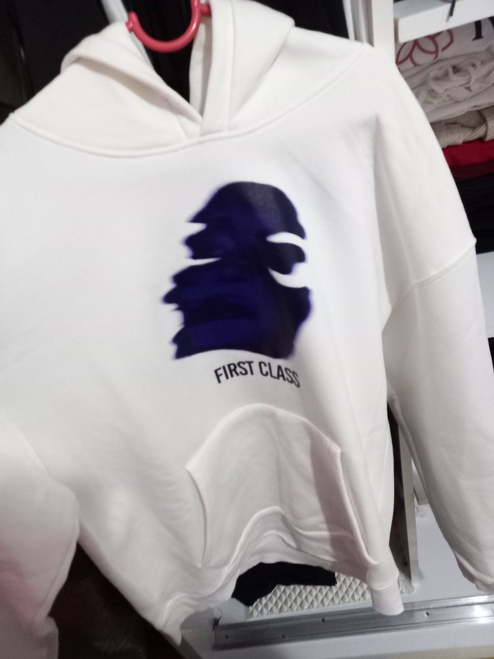 Beyaz Baskılı Kadın Sweatshirt - Görsel 2