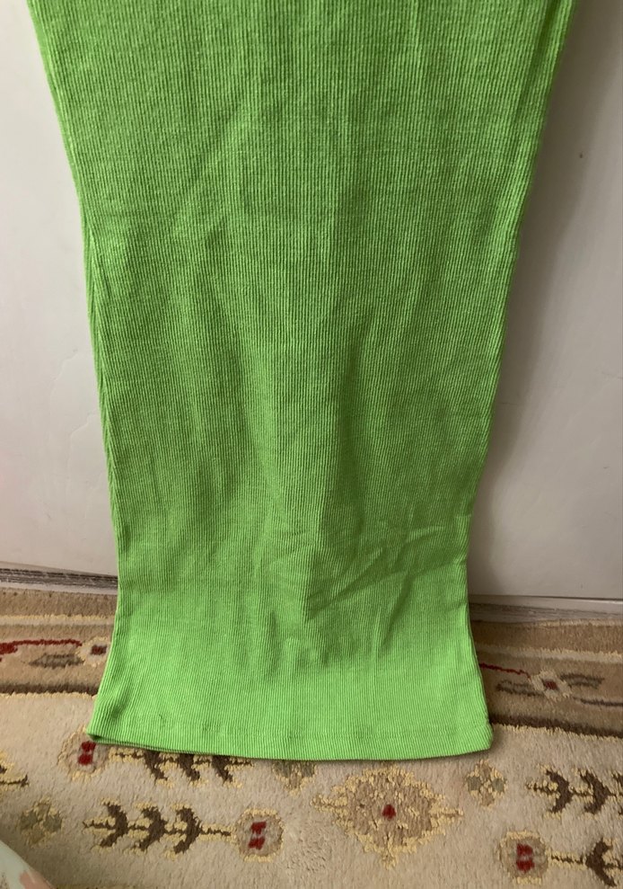 Yeşil Yüksek Yakalı Kolsuz Kadın elbise - Görsel 2