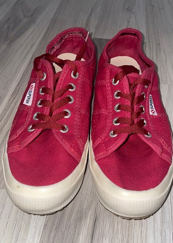 Superga Kırmızı Superga Düz Taban Kadın Spor Ayakkabı