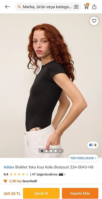 Bisiklet Yaka Kısa Kollu Bodysuit