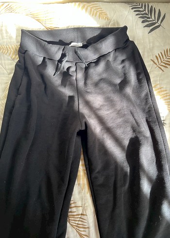 Kadın Siyah Keten  Pantolon - Görsel 4