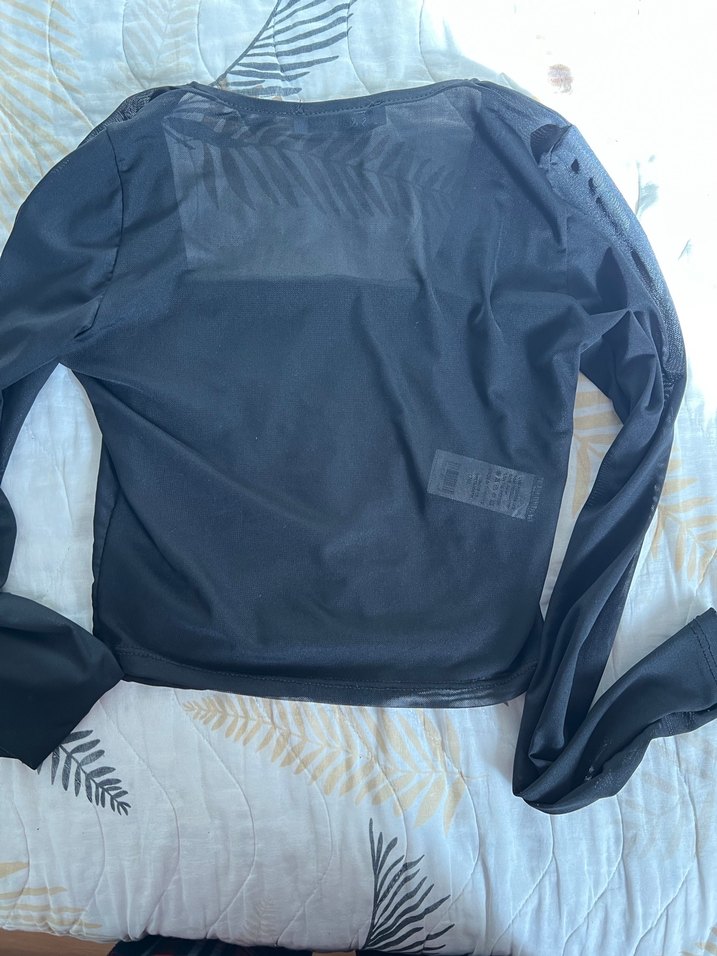 Drapeli Siyah Gothic Kadın Bluz - Görsel 3