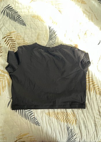 Siyah Kadın Kısa Kollu Baskılı Tişört - Görsel 2