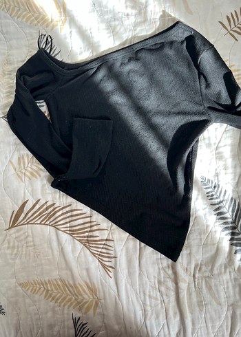 Kadın Siyah Drapeli Uzun Kollu Bluz - Görsel 2