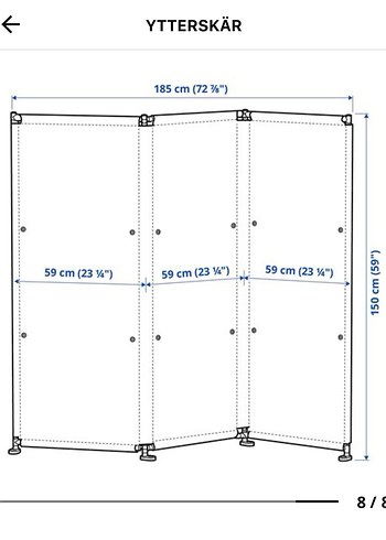 Ikea Gri Katlanabilir Dolap Düzenleyici Paravan