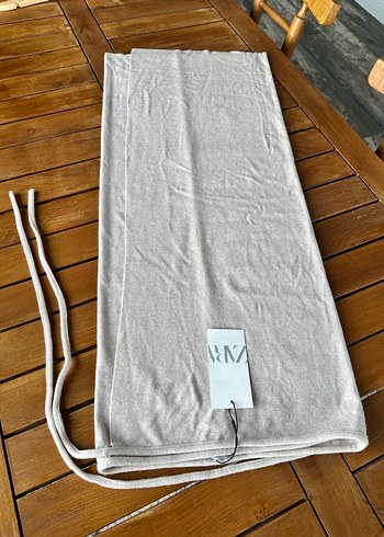 Bej Drapeli Kadın Uzun Etek - Görsel 3