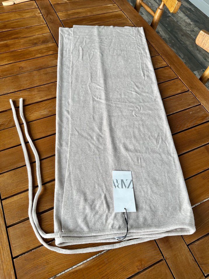 Bej Drapeli Kadın Uzun Etek - Görsel 3